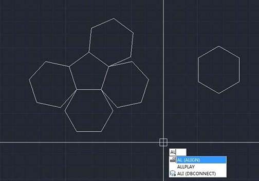 CAD怎么對齊多個六邊形