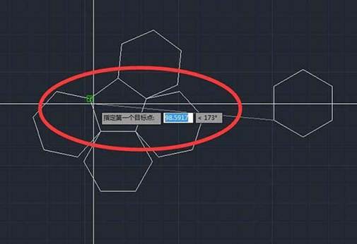 CAD怎么對齊多個六邊形